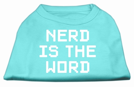 Nerd is the Word Screen Print Shirt Aqua S